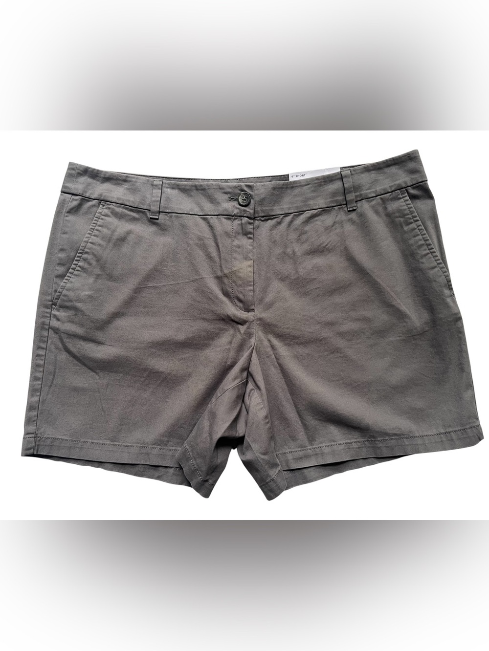 Ann Taylor LOFT Outlet 6" Mid Rise Chino Shorts Women’s 16 Olive Green New